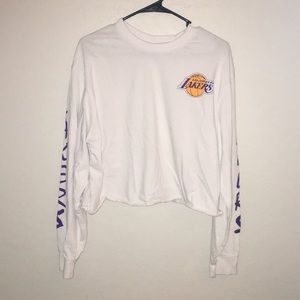 Lakers cropped long sleeve shirt